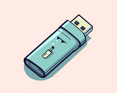 Usb flash drive icon. Vector illustration of a flash drive. (AI Generated)の素材