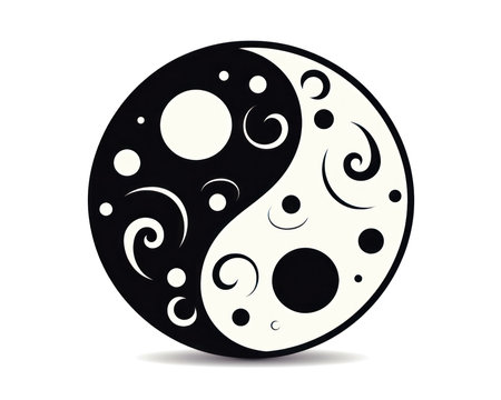 Yin yang symbol of harmony and balance. Vector illustration. (AI Generated)の素材