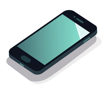 Smartphone with blank screen. Isometric view. Vector illustration. (AI Generated)の素材