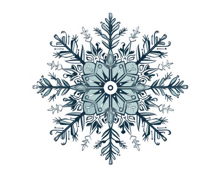 Snowflake icon. Christmas season decoration and celebration theme. Isolated design. Vector illustration. (AI Generated)の素材
