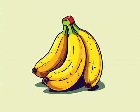 Bunch of bananas on a light green background. Vector illustration. (AI Generated)の素材