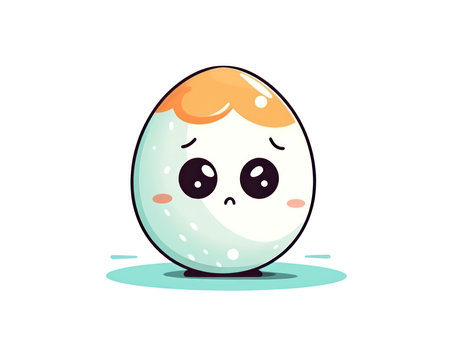 Cute happy easter egg. Vector flat cartoon character illustration icon design. (AI Generated)の素材