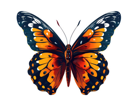 Butterfly isolated on white background. Vector illustration. (AI Generated)の素材