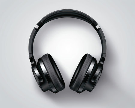 Headphones isolated on a white background. 3d rendering illustration. (AI Generated)の素材
