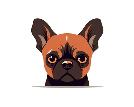 French bulldog. Vector illustration on a white background. Isolated. (AI Generated)の素材