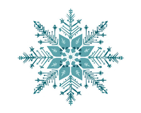 Snowflake icon. Merry christmas season decoration and celebration theme. Isolated design. Vector illustration. (AI Generated)の素材