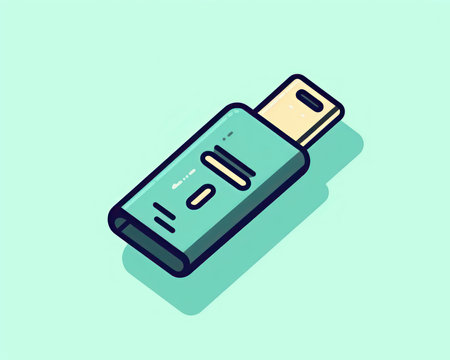 Usb flash drive icon. Vector illustration in a flat style. (AI Generated)の素材