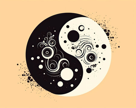 Yin and Yang symbol of harmony and balance. Vector illustration. (AI Generated)の素材