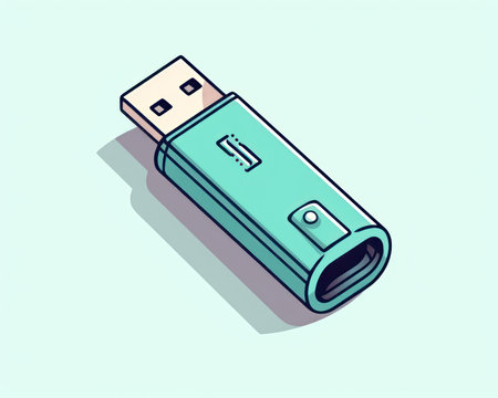 Usb flash drive icon, vector illustration. Flat design style. (AI Generated)の素材