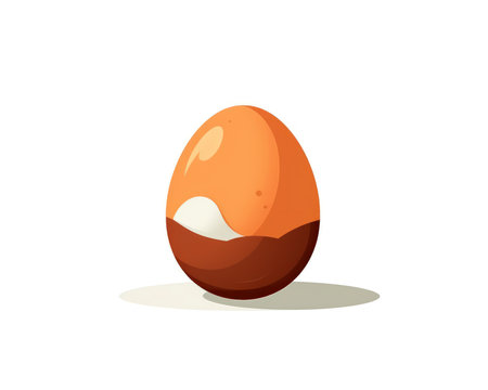 Illustration of a chocolate egg isolated on a white background. Vector illustration. (AI Generated)の素材