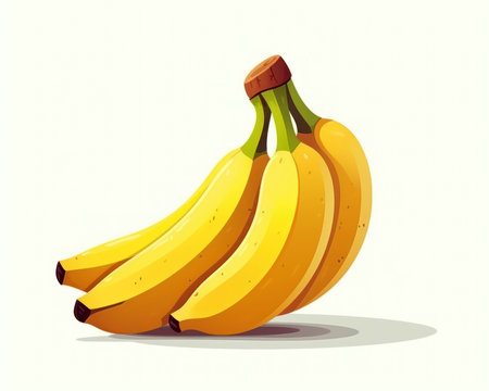 Bunch of bananas isolated on a white background. Vector illustration. (AI Generated)の素材