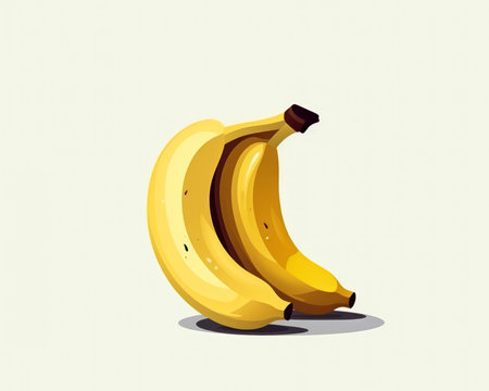 Banana vector illustration. Fresh ripe bananas isolated on white background. (AI Generated)の素材