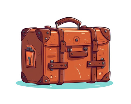 Suitcase for travel. Vector illustration of an old suitcase. (AI Generated)の素材