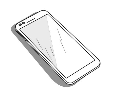 Smartphone isolated on white background. Vector illustration. (AI Generated)の素材