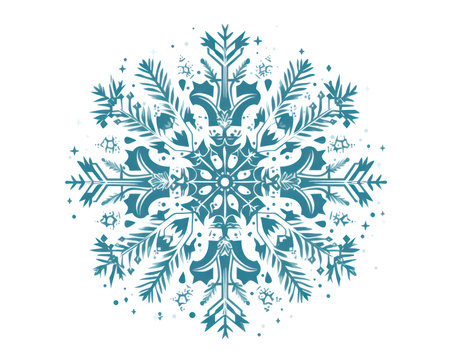 Snowflake on a white background. Vector illustration for your design. (AI Generated)の素材