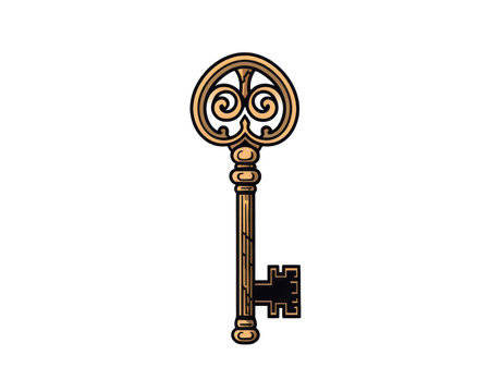 Key icon. Security system warning protection and danger theme. Isolated design. Vector illustration. (AI Generated)の素材