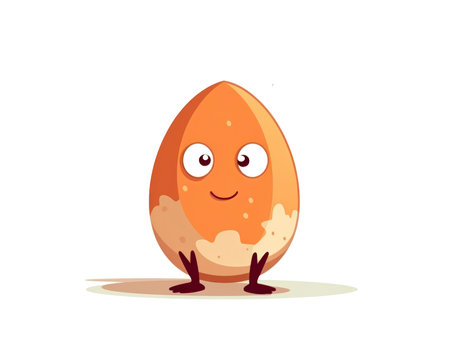 Cute happy Easter egg character. Vector illustration in cartoon style. (AI Generated)の素材