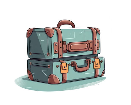 Suitcase. Vector illustration isolated on white background. (AI Generated)の素材