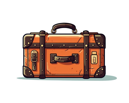 Suitcase for travel. Vector illustration on a white background. (AI Generated)の素材