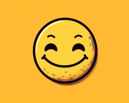 Smiling face. Yellow smiley. Emoticon. Vector illustration. (AI Generated)の素材