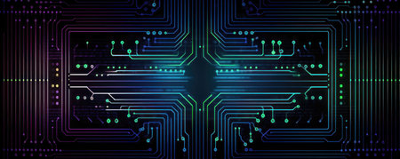 Futuristic technology circuit board. Abstract background.の素材