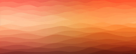 Abstract background with wavy lines in orange colors. Vector illustration.の素材
