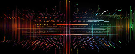 Abstract technology background with lines and stripes. Vector illustration.の素材