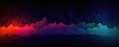 Abstract digital equalizer technology background. Vector illustration. (AI Generated)の素材