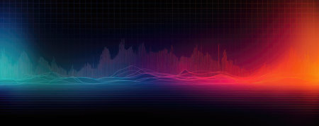Abstract background with sound waves. Vector illustration. Futuristic technology style. (AI Generated)の素材