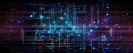 Abstract technology background. Futuristic digital circuit board. Vector illustration.の素材