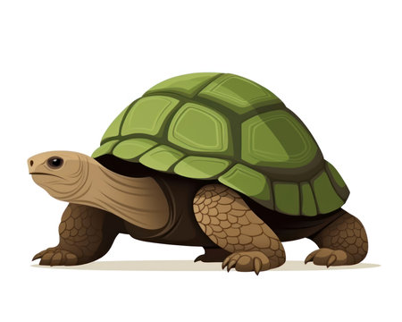Tortoise isolated on a white background. Vector illustration in cartoon style. (AI Generated)の素材