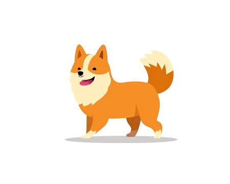 Cute Pembroke Welsh Corgi Dog Cartoon Vector Illustration. (AI Generated)の素材