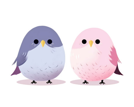 Cute owls isolated on a white background. Vector illustration. (AI Generated)の素材