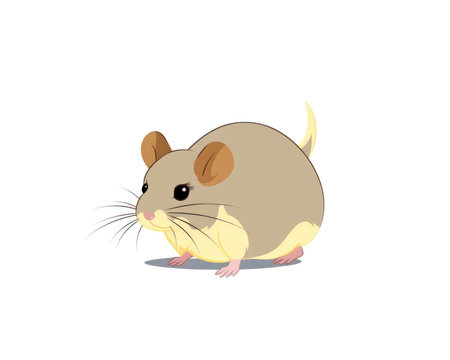Illustration of a cute mouse on a white background. Vector illustration. (AI Generated)の素材