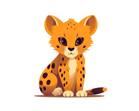 Cheetah. Cute wild animal. Vector illustration in cartoon styleの素材