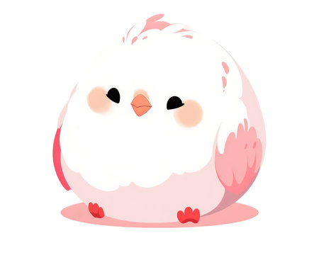 Illustration of a cute chick on white background. Vector illustration. (AI Generated)の素材