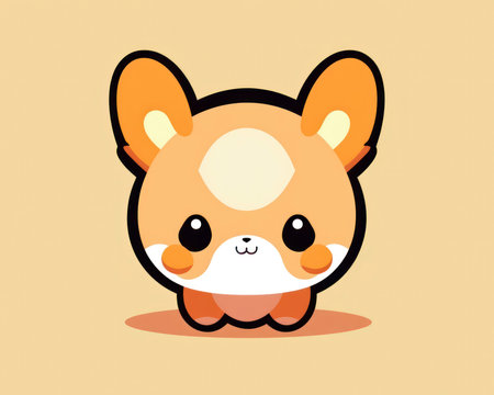 Cute Cute Puppy Animal Cartoon Mascot Character Illustration. (AI Generated)の素材