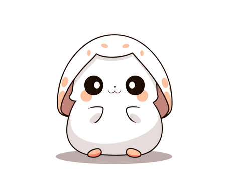 Cute easter egg character isolated on white background. Vector illustration. (AI Generated)の素材