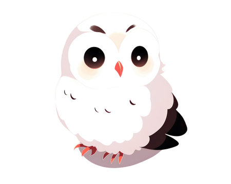 Owl on a white background. Vector illustration in cartoon style. (AI Generated)の素材