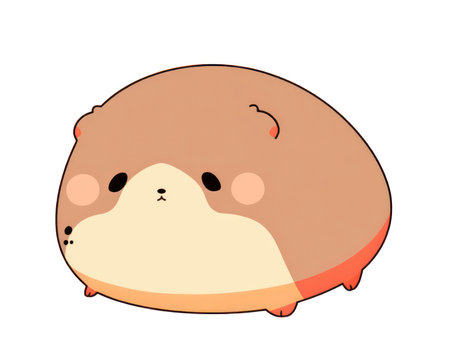 Cute cartoon hamster. Vector illustration isolated on white background. (AI Generated)の素材