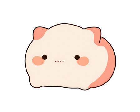 Cute kawaii piggy bank on white background, vector illustration. (AI Generated)の素材