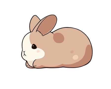 Cute little bunny isolated on white background. Vector cartoon illustration.(AI Generated)の素材