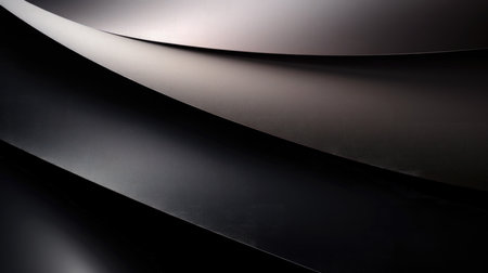 Abstract black and white background with curved lines. 3d render illustration (AI Generated)の素材