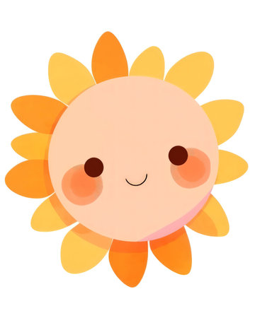Cute sun icon. Cartoon illustration of cute sun vector icon for web. (ai generated)の素材