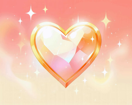 Valentine's day background with heart and stars. Vector illustration. (ai generated)の素材