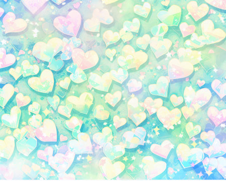 Valentine's day background with watercolor hearts. Vector illustration. (ai generated)の素材