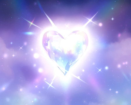 Heart in the sky with lights and stars. 3d illustration. (ai generated)の素材