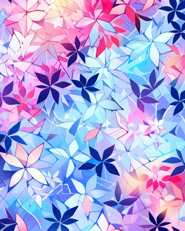 Seamless background pattern. Abstract geometric pattern with flowers. Vector illustration. (ai generated)の素材