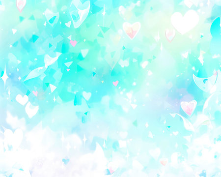 Abstract watercolor background with hearts. Hand-drawn illustration for your design. (ai generated)の素材
