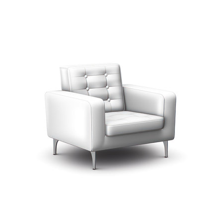 White armchair isolated on white background. Vector illustration. (ai generated)の素材